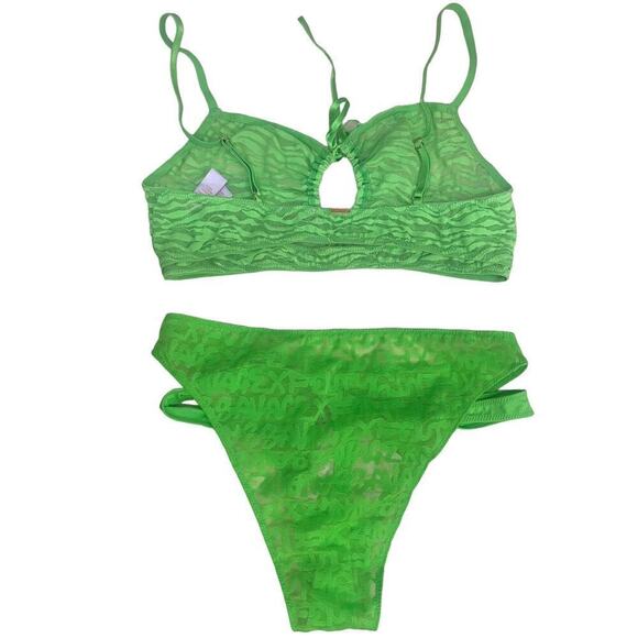 Savage x Fenty Lime 2 pieces bottom NWT Medium Top Large - Picture 2 of 8